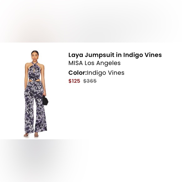 Misa Laya purple silk jumpsuit halter cutout xs - Picture 3 of 6